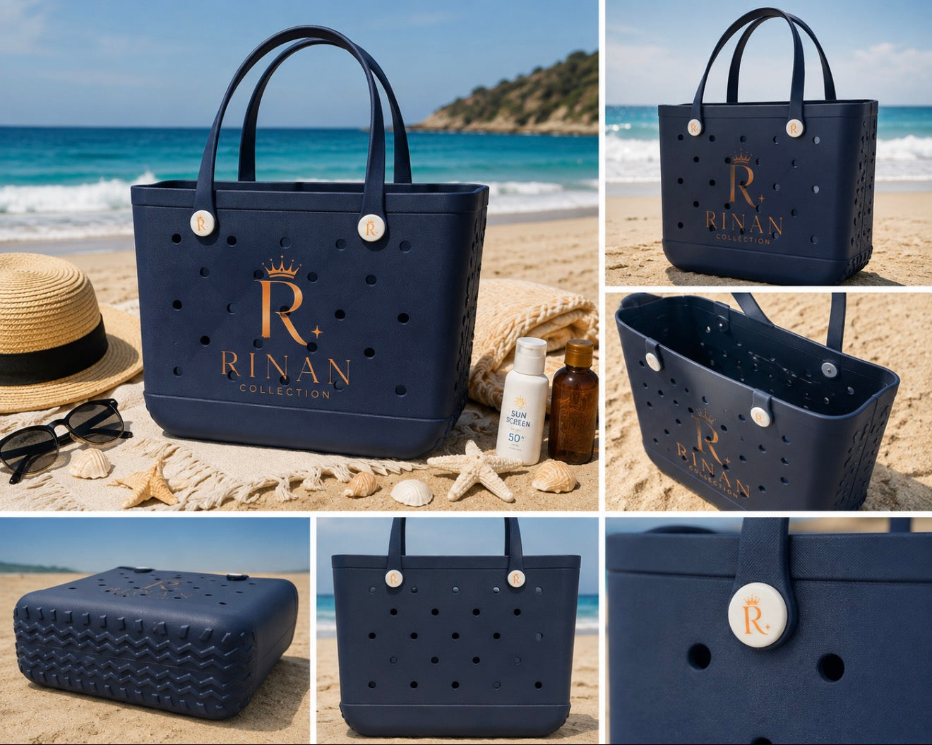 RINAN Collection Beach Tote Bag | Waterproof medium Tote